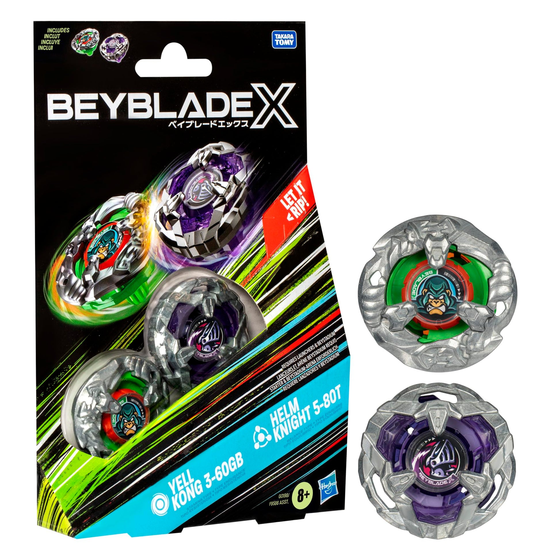 Beyblade X: Yell Kong 3-60GB & Helm Knight 5-80T Dual Pack Set
