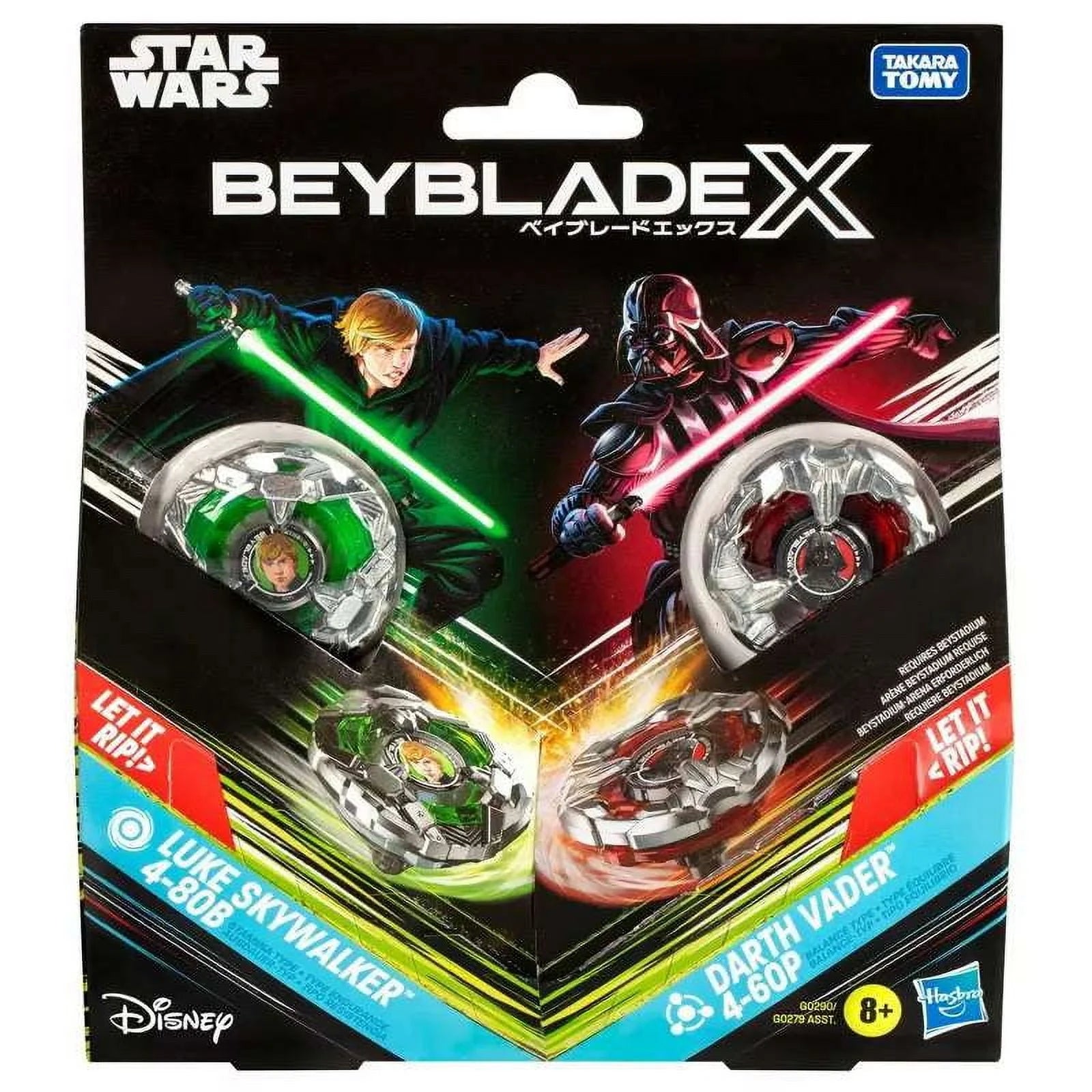 Beyblade X x Star Wars Luke Skywalker 4-80B & Darth Vader 4-60P Set