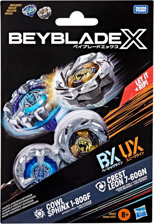Beyblade X: BX UX Cowl Sphinx 1-80GF & Crest Leon 7-60GN Dual Pack Set