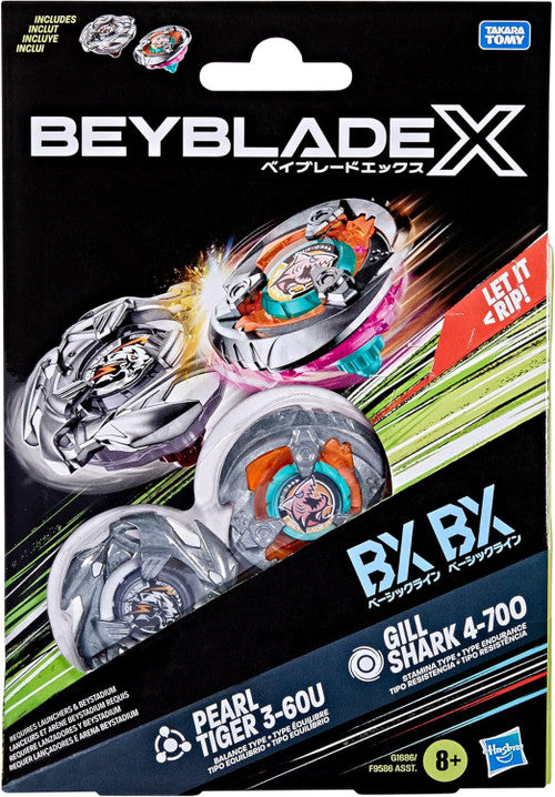 Beyblade X: Pearl Tiger 3-60U & Gill Shark 4-700 Dual Pack Set