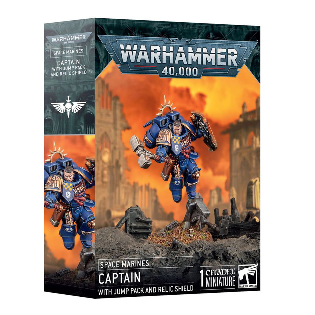 Warhammer 40K: SPACE MARINES- CAPTAIN W/JUMP PACK & RELIC SHIELD