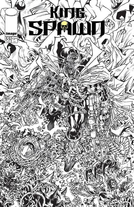 KING SPAWN #55 CVR B HARVEY TOLIBAO B&W VAR COMIC