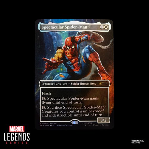 Spider-Man Marvel Legends Magic: The Gathering Battle-Damaged Spider-Man 6-Inch Action Figure and Card Spider-Man Hasbro Action Figures