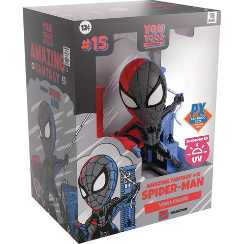 YOU TOOZ:  Marvel Comics Collection - Amazing Fantasy #15 Spider Man -  Illuminated SDCC 2024 Previews Exclusive Vinyl Figure