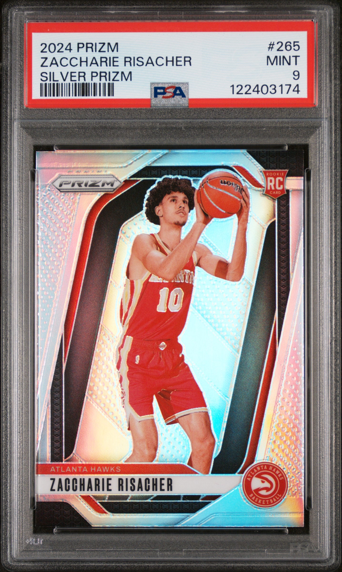 2024 Panini Prizm #265 Zaccharie Risacher Silver Prizm PSA 9