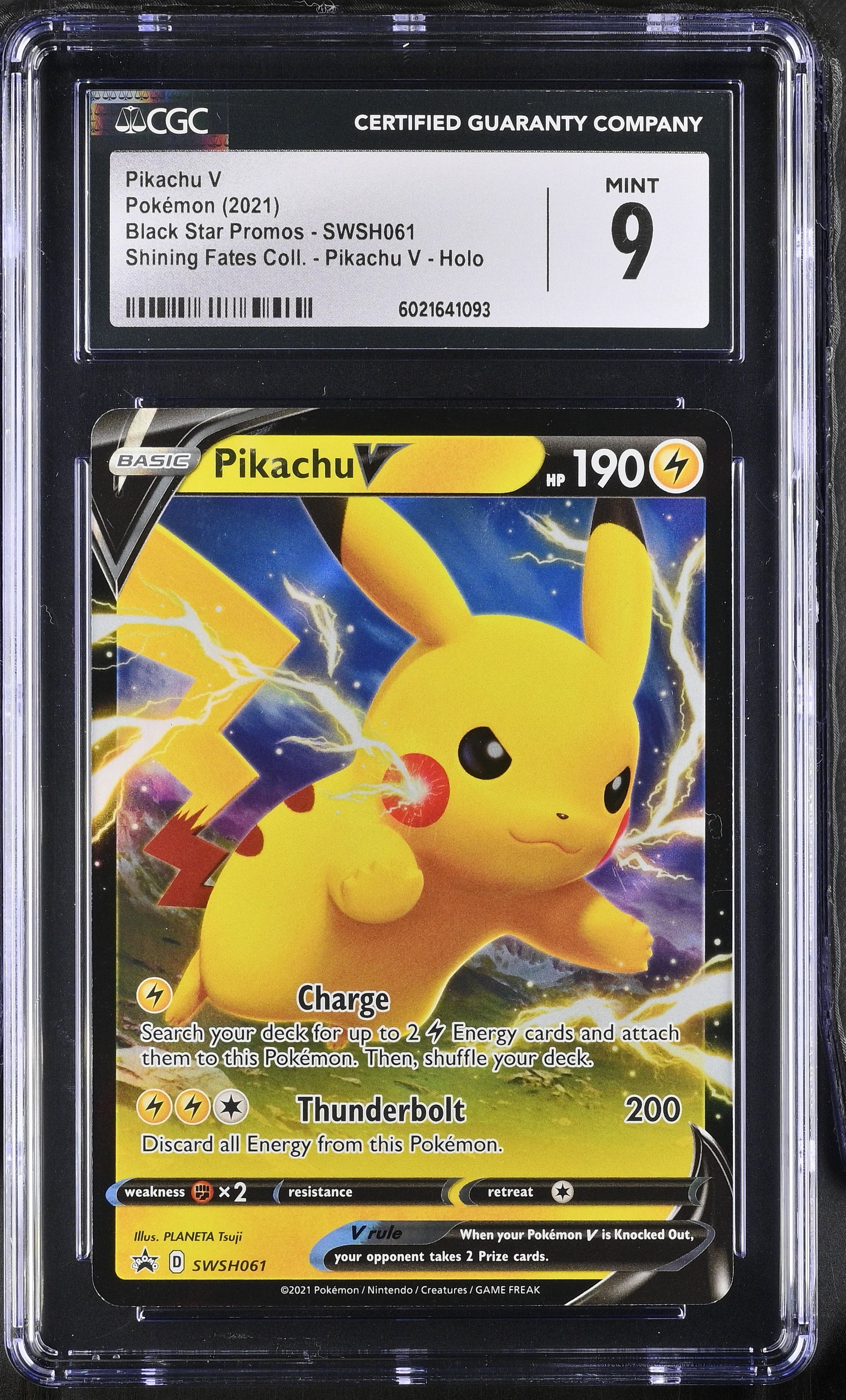 2021 Black Star Promos #SWSH061 Pikachu V CGC 9
