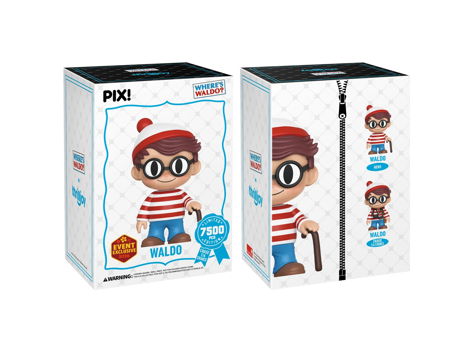 Where's Waldo Waldo with Cane Thrilljjoy Pix! Vinyl Figure - 2026 Spring Convention Exclusive
