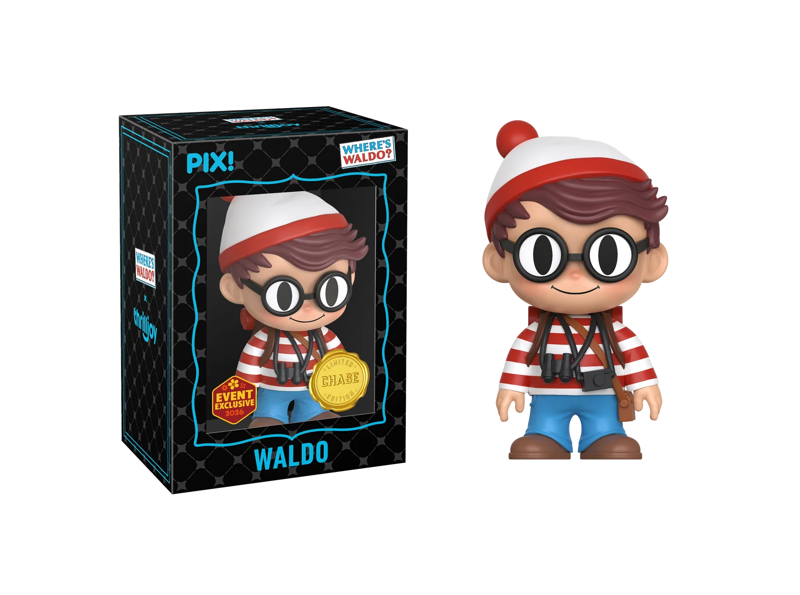 Where's Waldo Waldo with Cane Thrilljjoy Pix! Vinyl Figure - 2026 Spring Convention Exclusive