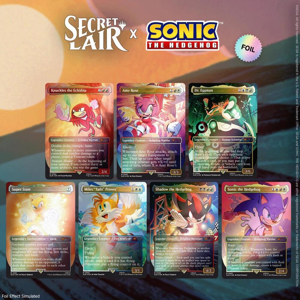 Magic the Gathering: Secret Lair - Sonic the Hedgehog - Friends & Foes - Rainbow Foil Edition