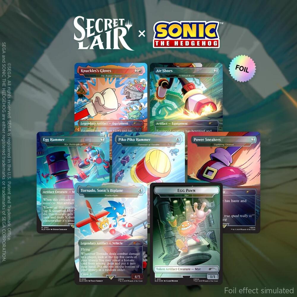 Magic the Gathering: Secret Lair - Sonic the Hedgehog - Turbo Gear - Rainbow Foil Edition