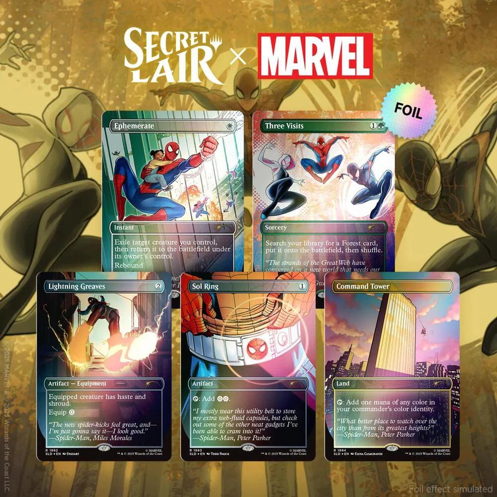 SECRET LAIR X MARVEL'S SPIDER-MAN: HEROIC DEEDS Set (Rainbow Foil Edition)