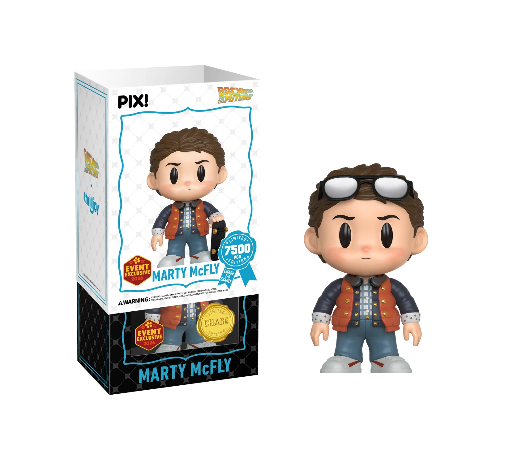 Back to the Future Marty McFly with Skateboard Thrilljoy Pix! Vinyl Figure - 2026 Convention Exclusive