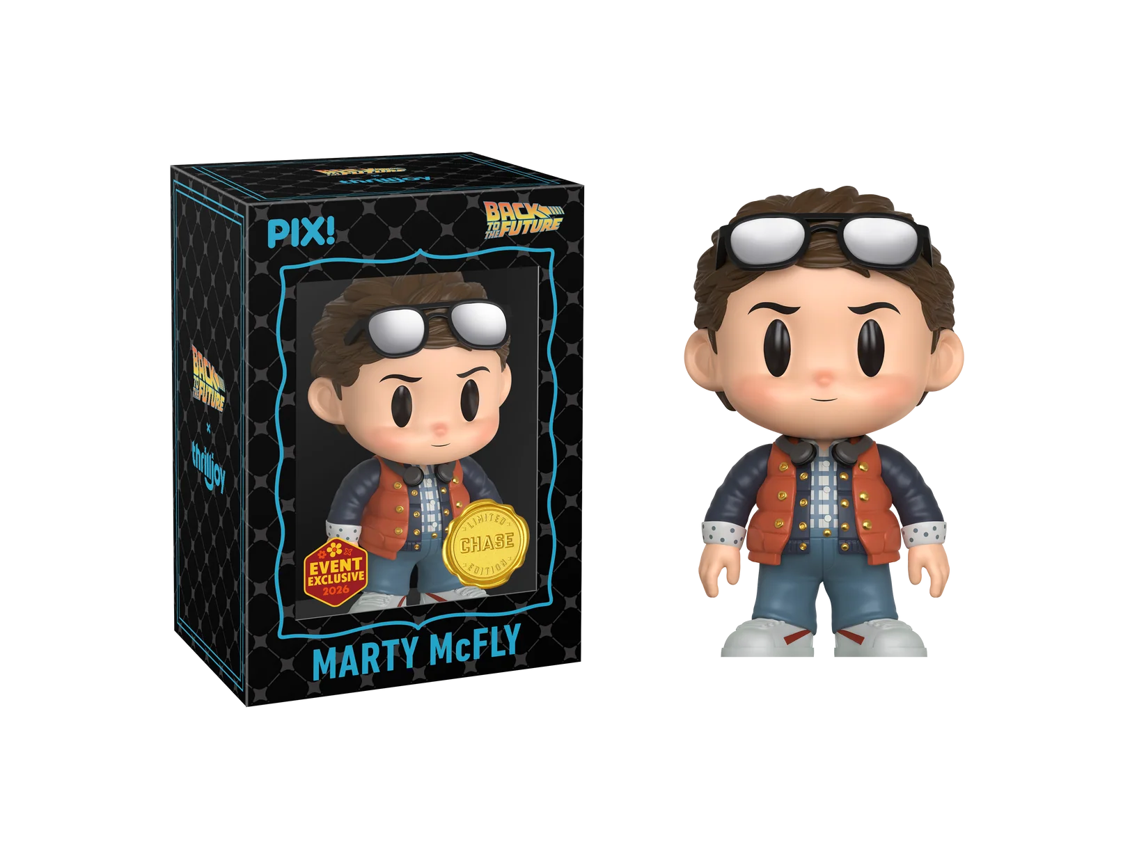 Back to the Future Marty McFly with Skateboard Thrilljoy Pix! Vinyl Figure - 2026 Convention Exclusive