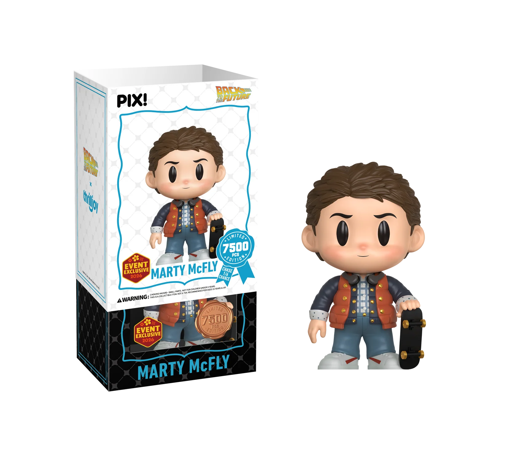 Back to the Future Marty McFly with Skateboard Thrilljoy Pix! Vinyl Figure - 2026 Convention Exclusive