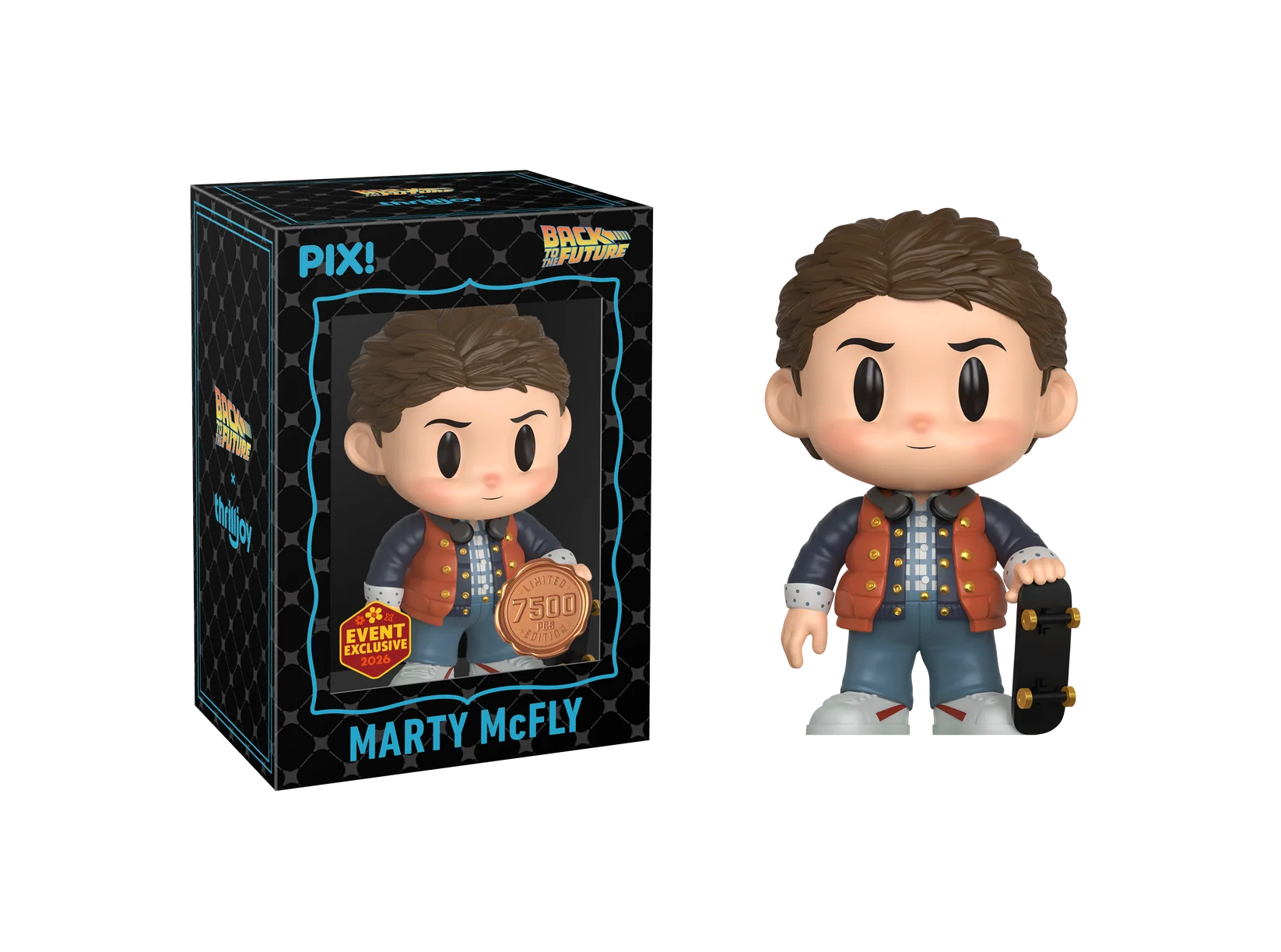 Back to the Future Marty McFly with Skateboard Thrilljoy Pix! Vinyl Figure - 2026 Convention Exclusive