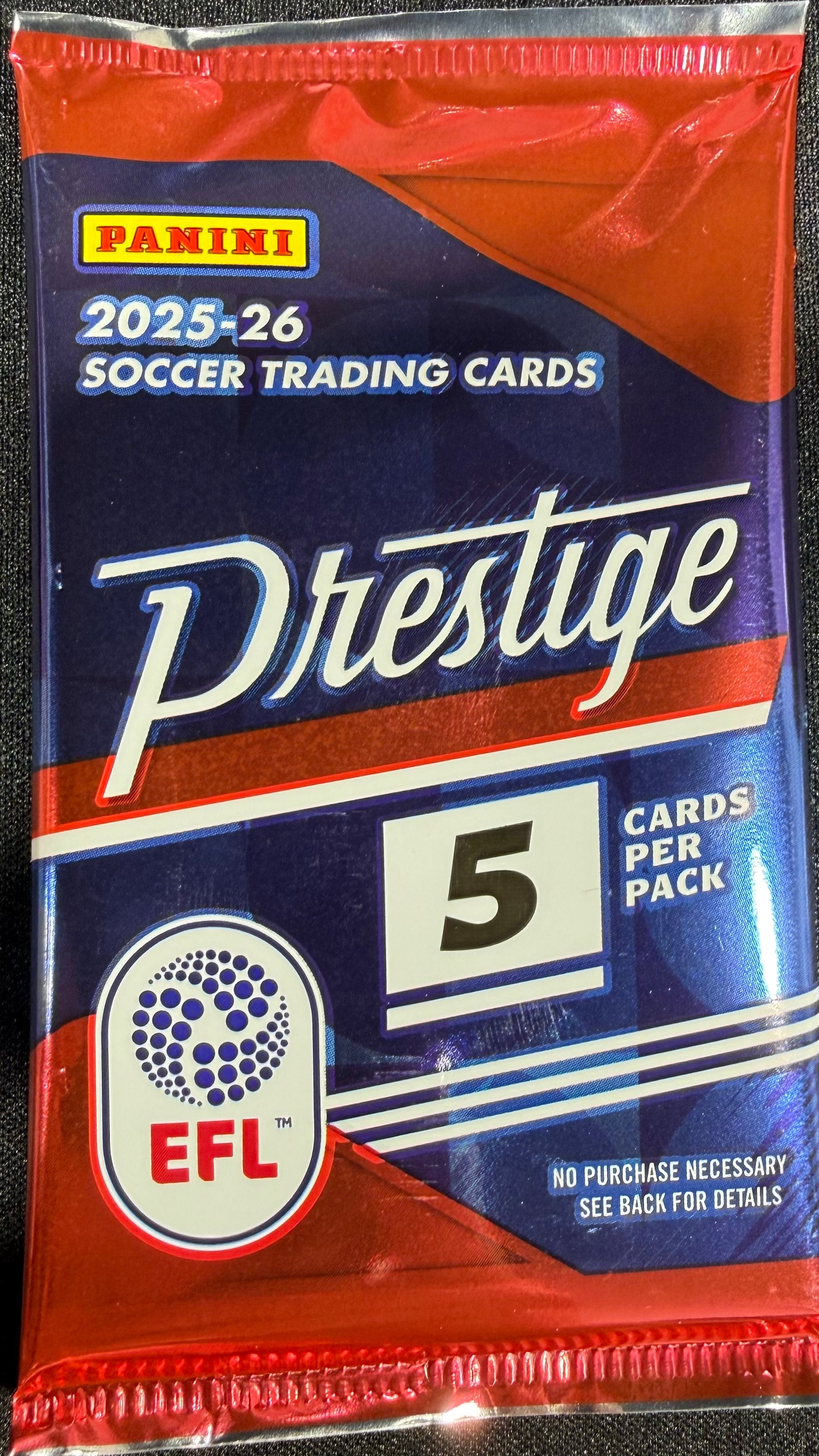 2026 Panini Prestige EFL Soccer Pack (1 Pack)