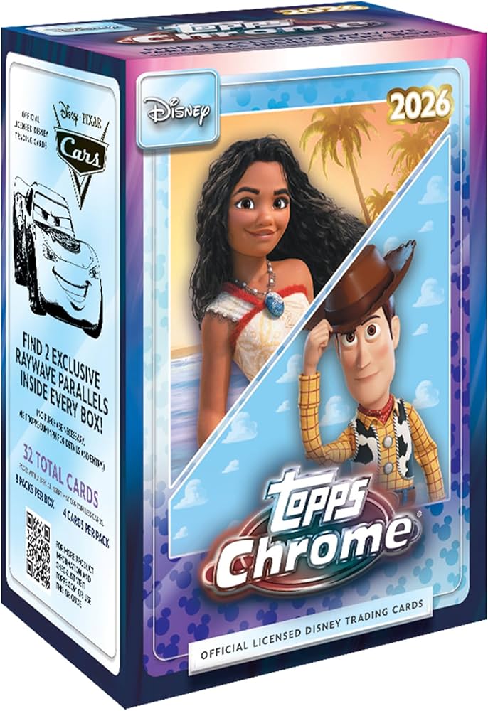 Disney Topps 2026 Chrome Trading Card BLASTER Box [8 Packs]
