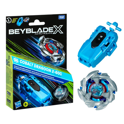 Beyblade X Cobalt Dragoon 2-60C Deluxe String Launcher Set