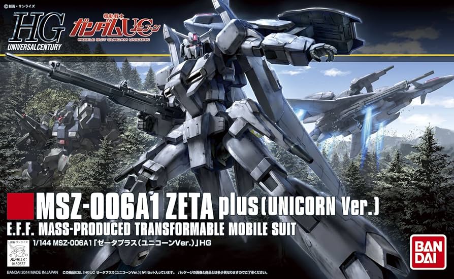Bandai Gundam MSZ-006Ai Zeta plus (Unicorn Ver.) E.F.F. Mass-Produced Transformable Mobile Suit HG Model Kit