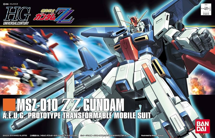 Bandai:  HGUC Zeta Gundam MSZ-010 ZZ Gundam HG 1/144 Scale Model Kit