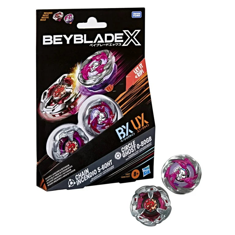 Beyblade X: BX UX Chain Incendio 5-60HT & Circle Ghost 0-80GB Dual Pack Set