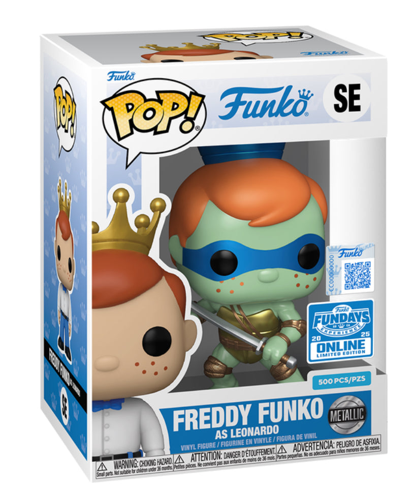 2025 Funko Fundays Metallic Freddy Funko as Leonardo (LE 500, Online Edition)