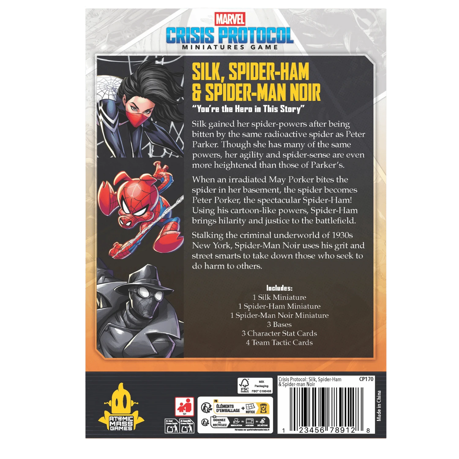 Marvel Crisis Protocol: Silk, Spider-Ham & Spider-Man Noir - Character Pack