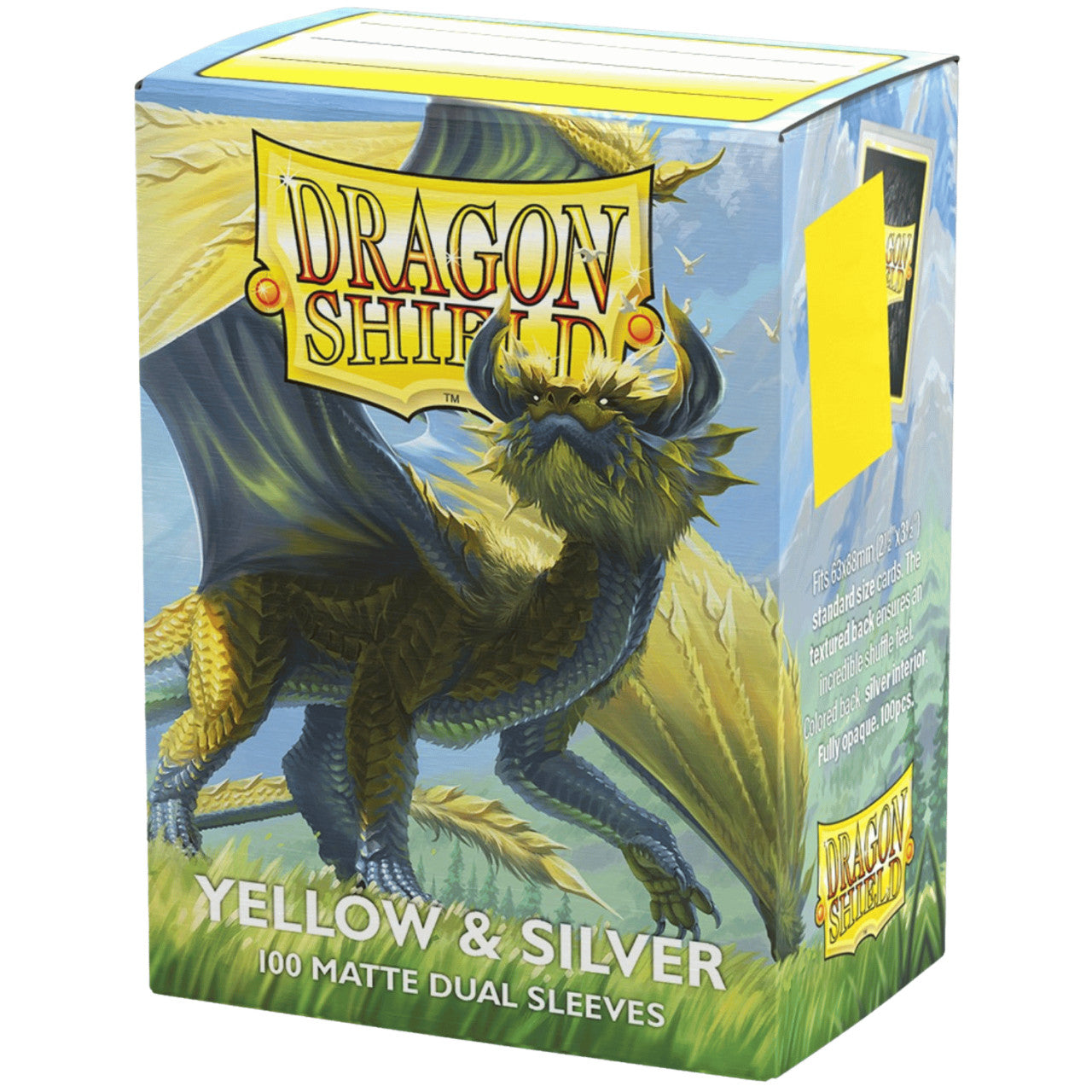 Dragon Shield: Matte Dual Sleeves - YELLOW & SILVER (100ct)