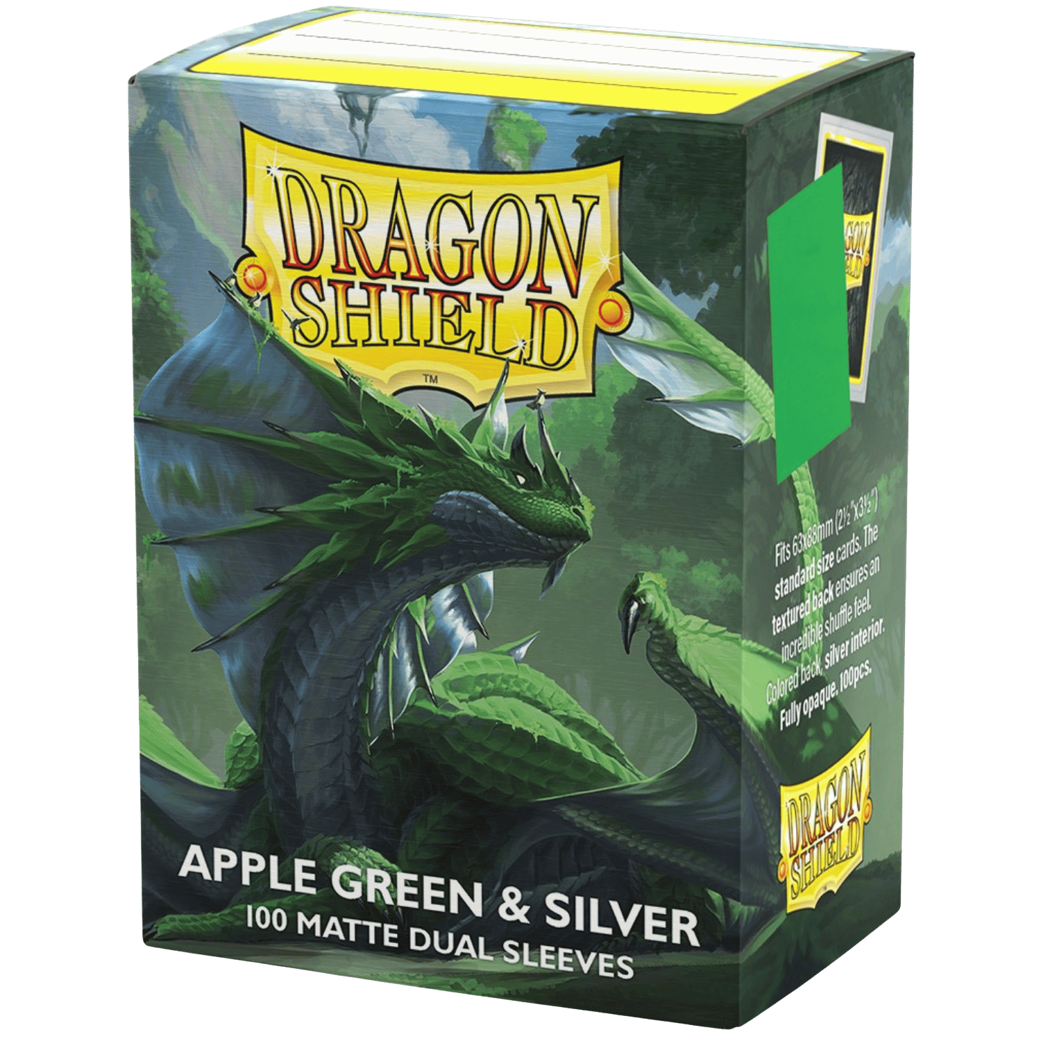 Dragon Shield: Matte Dual Sleeves - Apple Green & Silver 100ct