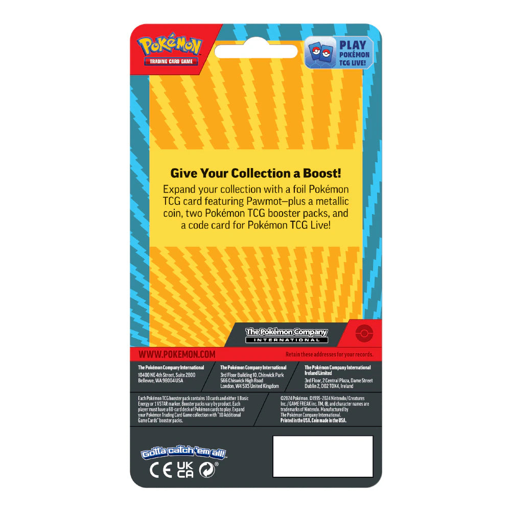 Pokemon TCG: Pawmot Card With 2 Booster Packs & Coin