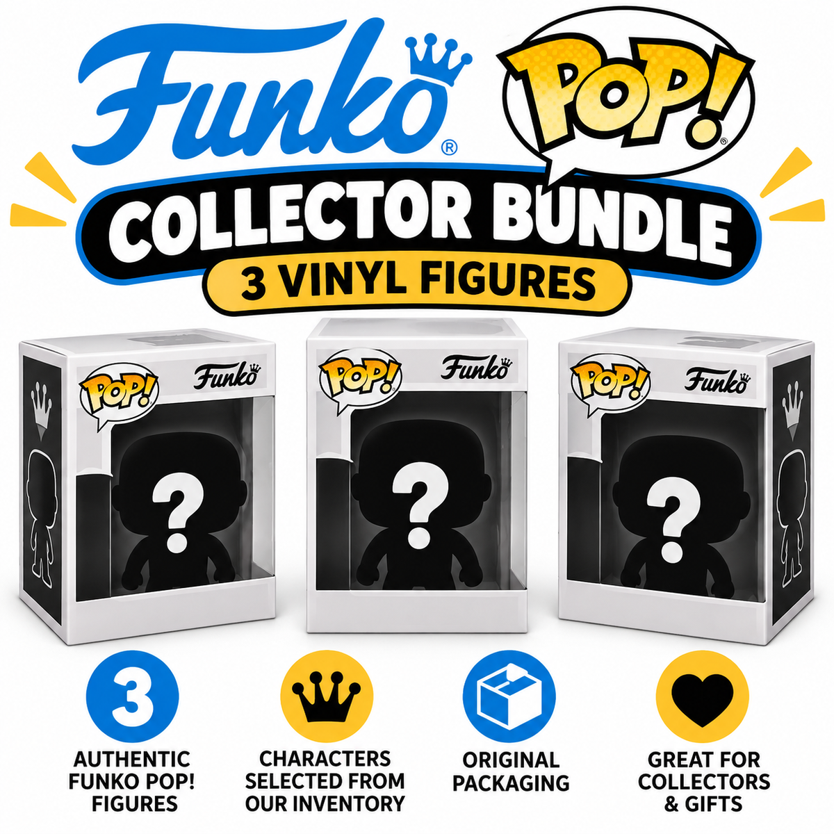 Funko Pop! Collector Bundle – 3 Vinyl Figures – 1 Guaranteed Exclusive