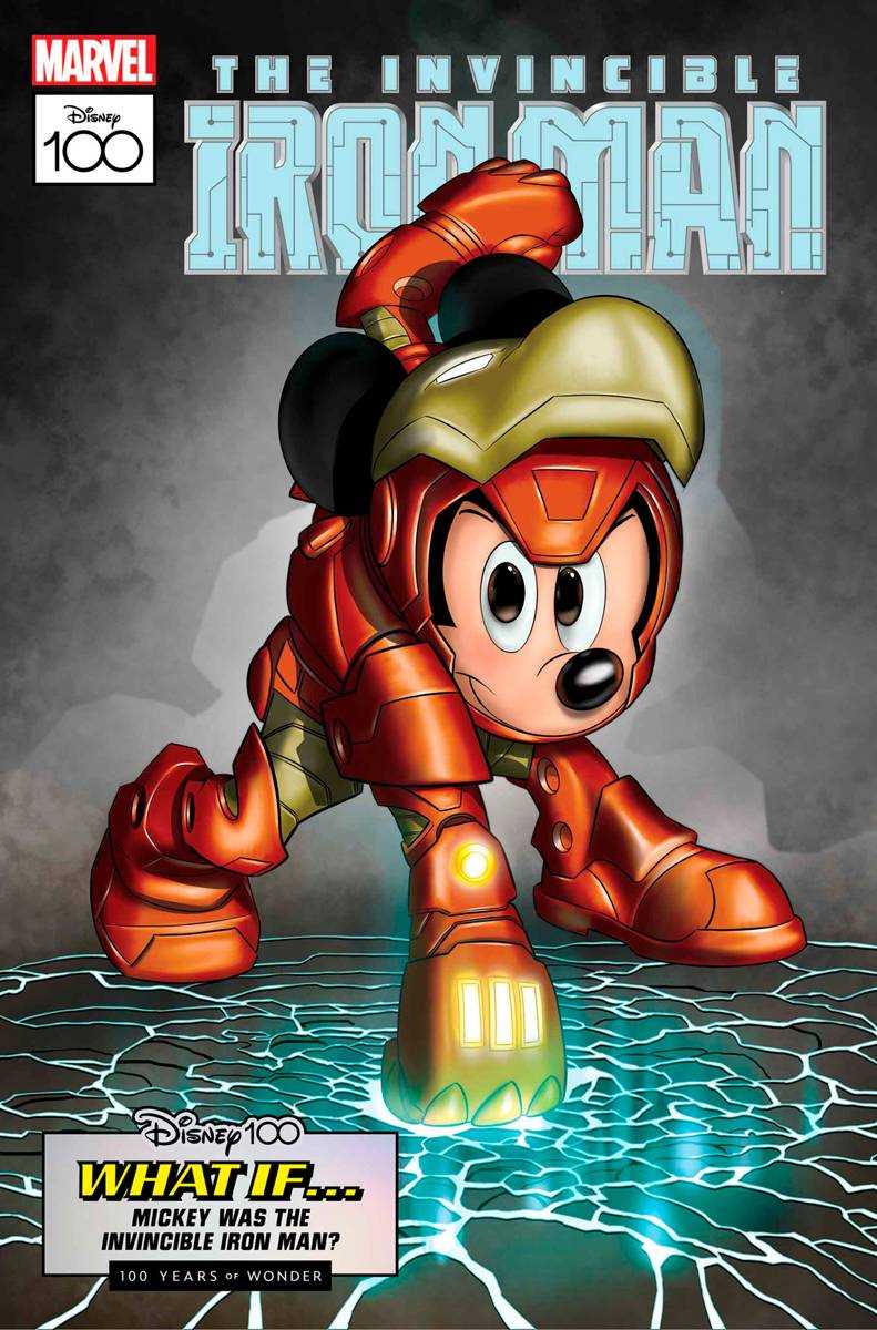 AMAZING SPIDER-MAN #27 SCIARRONE DISNEY100 INV IRON MAN VAR