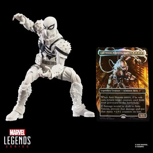 Spider-Man Marvel Legends Series Magic: The Gathering Agent Anti-Venom 6-Inch Action Figure and Card Spider-Man Hasbro Action Figures