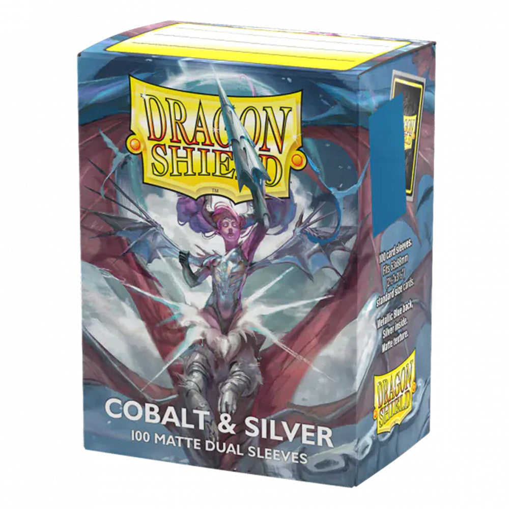 Dragon Shield: Matte Dual Sleeves - COBALT & SILVER (100ct)