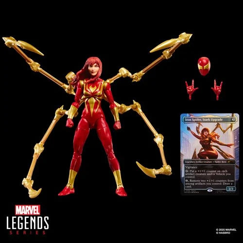 Spider-Man Marvel Legends Magic: The Gathering Mary Jane Watson (Iron Spider) 6-Inch Action Figure and Card Spider-Man Hasbro Action Figures