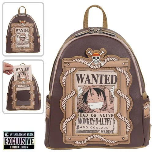 One Piece Wanted Dead or Alive Monkey D. Luffy Loungefly Mini-Backpack - Exclusive
