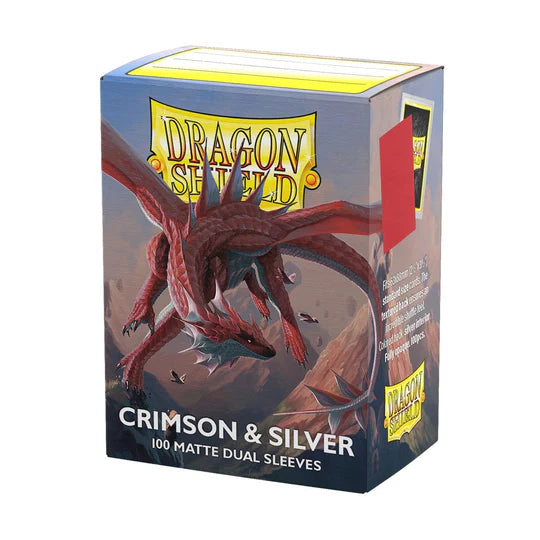 Dragon Shield: Matte Dual Sleeves - Crimson & Silver 100ct