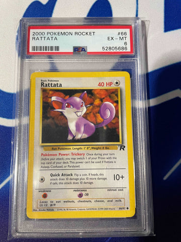 2000 Pokemon Rocket Rattata PSA 6