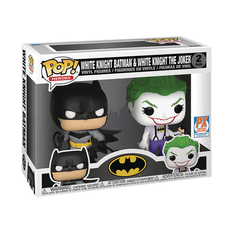 Previews Exclusive White Knight Batman & White Knight The Joker Pop! Vinyl 2-pack