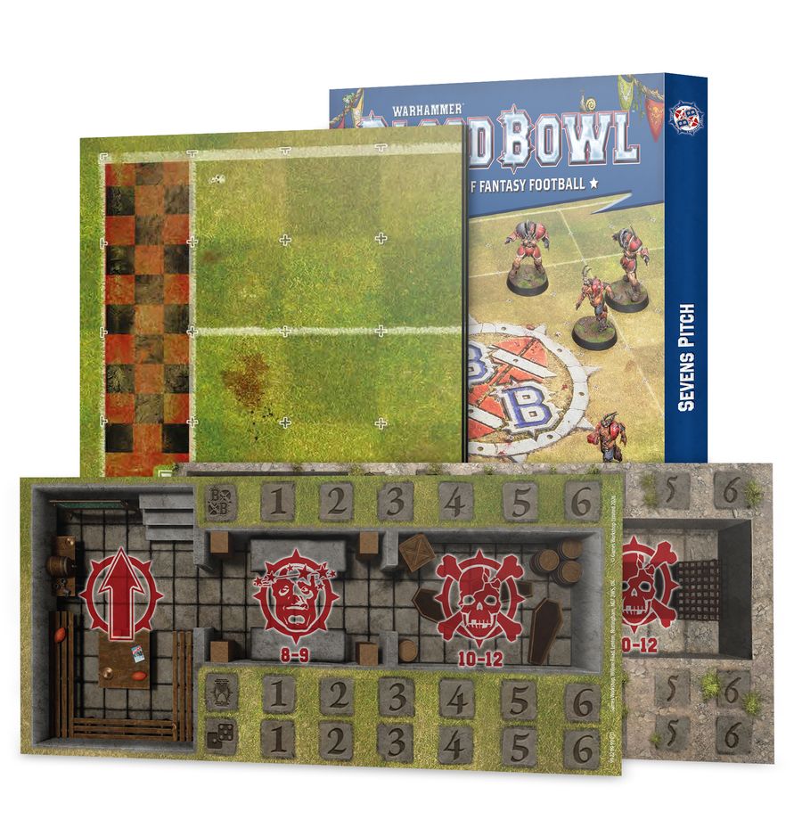 Warhammer : Blood Bowl - The Game of Fantasy Football - Sevens Pitch Double Sided Pitch and Dugouts