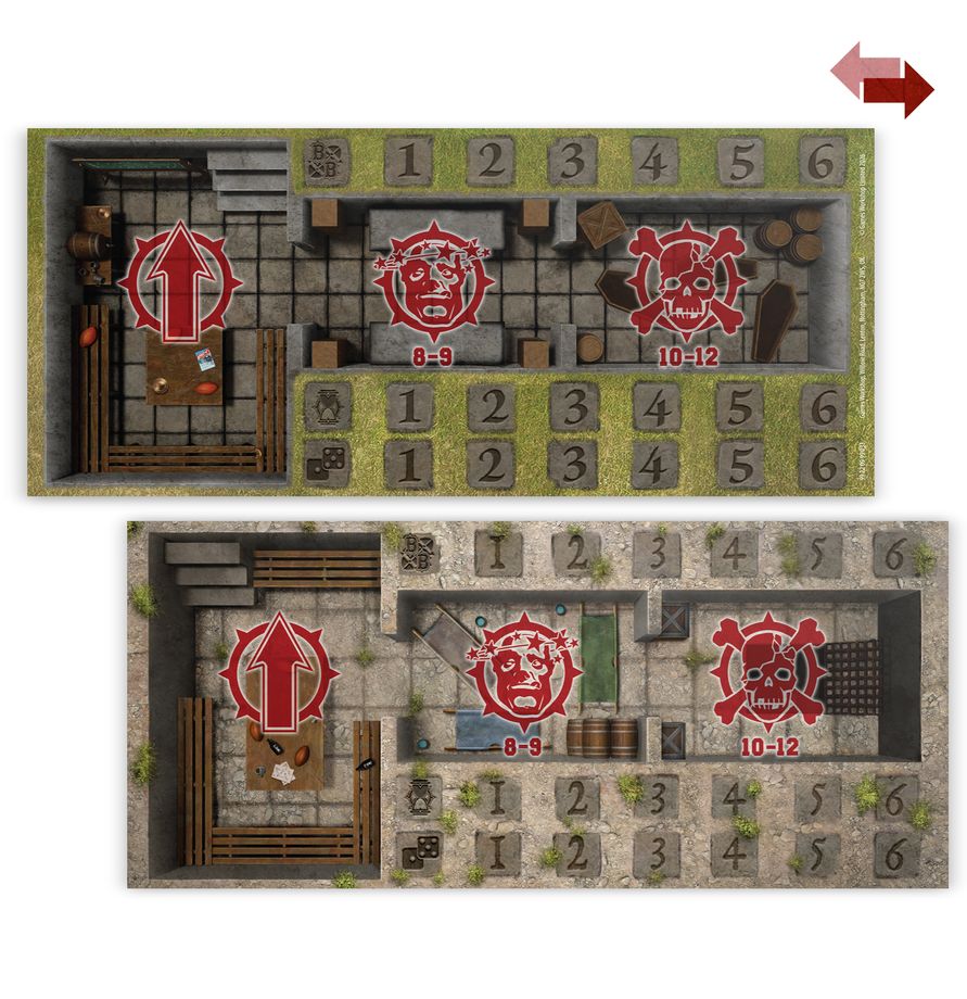 Warhammer : Blood Bowl - The Game of Fantasy Football - Sevens Pitch Double Sided Pitch and Dugouts