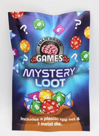 Foam Brain Games Mystery Loot: Plastic RPG Dice Set & Bonus Metal Die