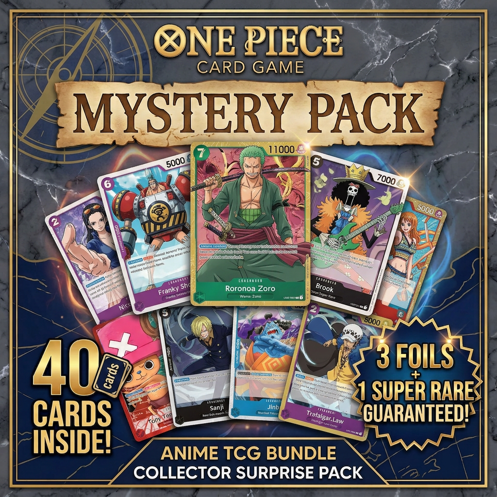 One Piece Card Game Mystery Pack – 40 Cards – 3 Foils + 1 Super Rare G – Lake Hartwell Collectibles