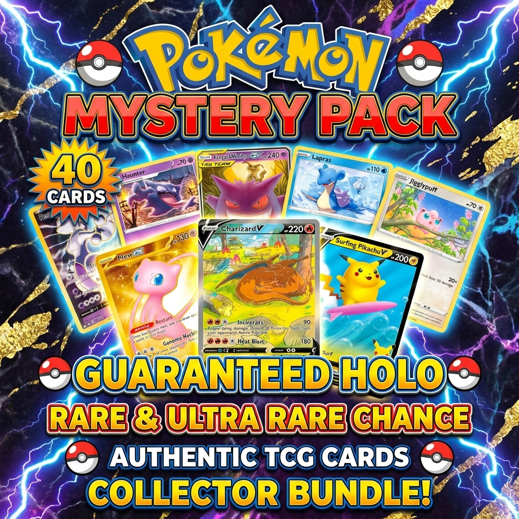 pokemon cards ultra rare pack Pokémon Mystery Pack – 40 Cards – Guaranteed Holo in Every Pack – Rare – Lake Hartwell Collectibles