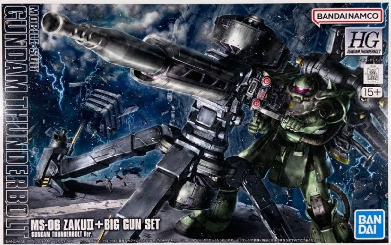 Bandai Gundam MS-06 Zaku II + Big Gun Set Gundam Therderbolt HG Model Kit