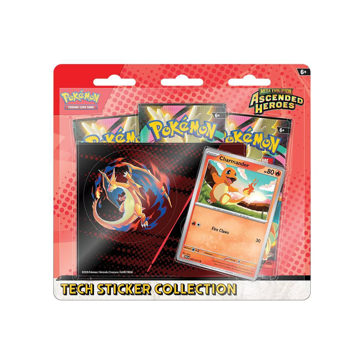 Pokémon TCG: Mega Evolution—Ascended Heroes Tech Sticker Collection (Ghastly & Charmander)