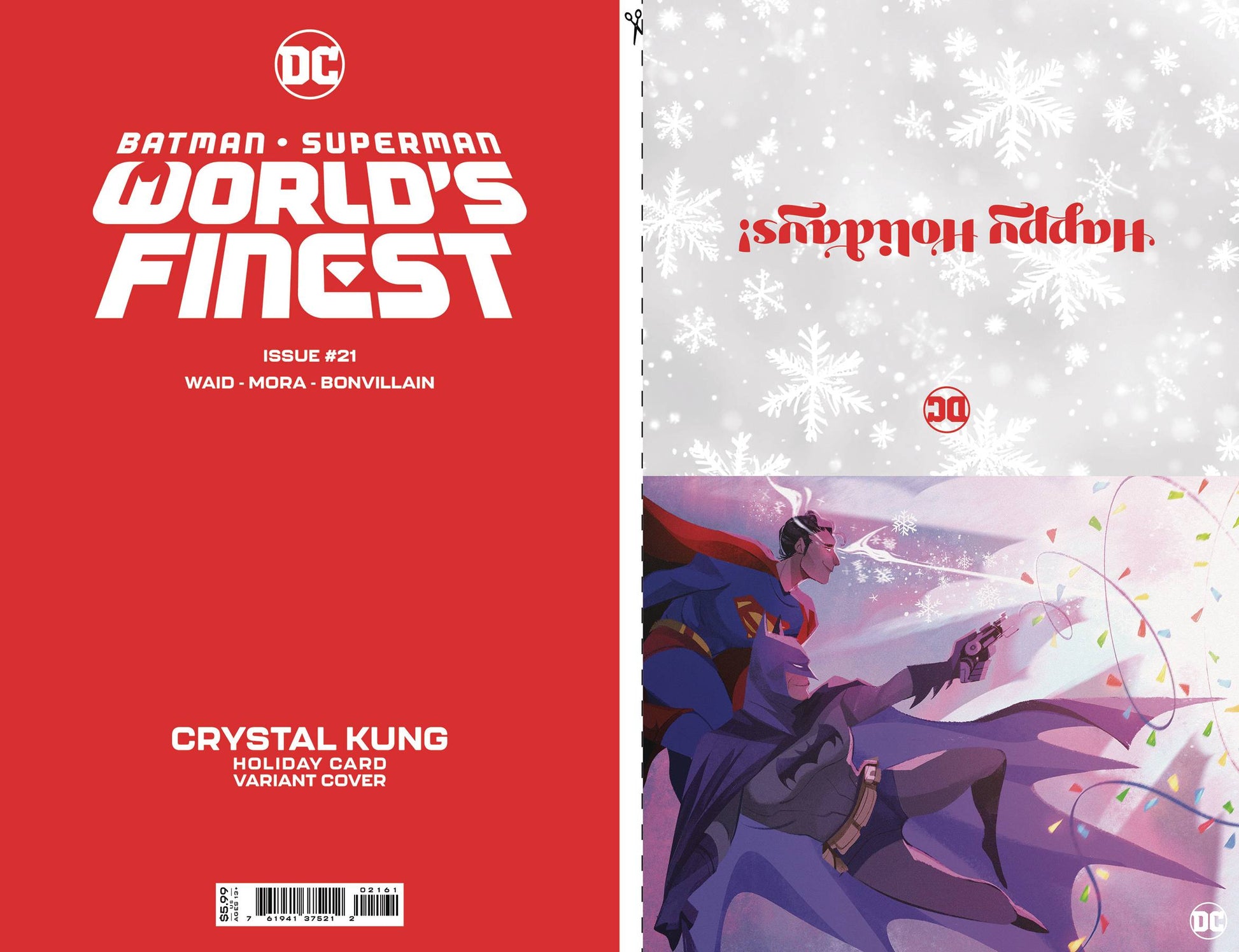 BATMAN SUPERMAN WORLDS FINEST #21 CVR C KUNG DC HOLIDAY CARD