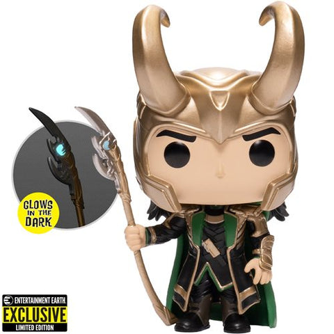 Avengers: Loki with Scepter - Entertainment Earth Glow-in-the-Dark Funko Pop!