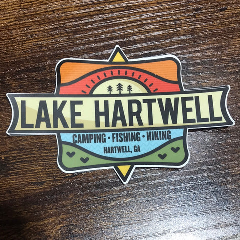 Lake Hartwell Camping • Fishing • Hiking - Small Sticker